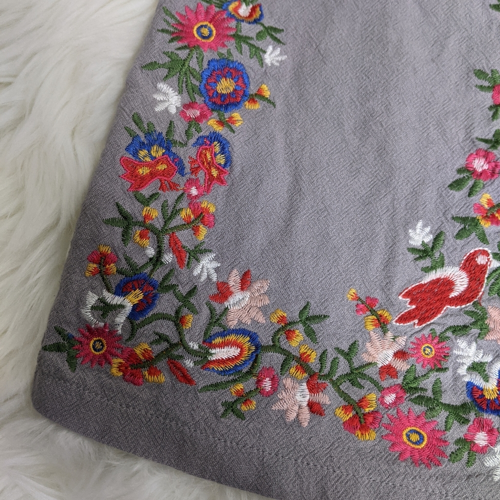Altar'd State Embroidered Floral Boho Mini-Skirt - Picture 2 of 5